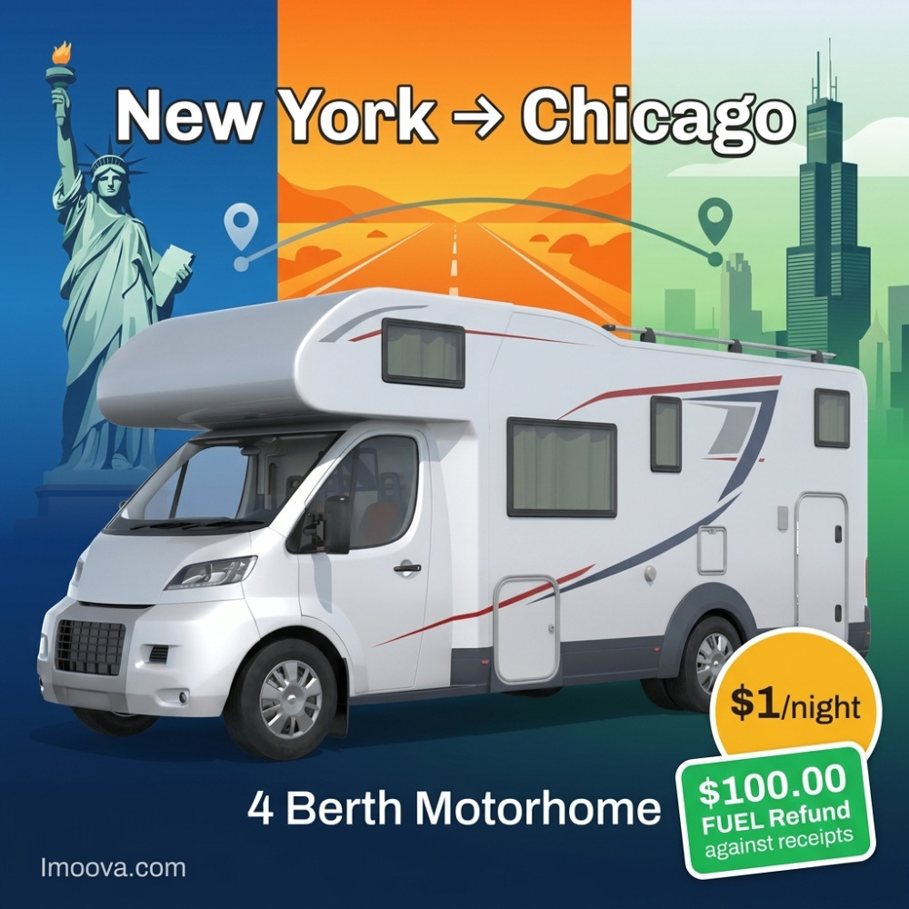 4 Berth Motorhome - New York to Chicago