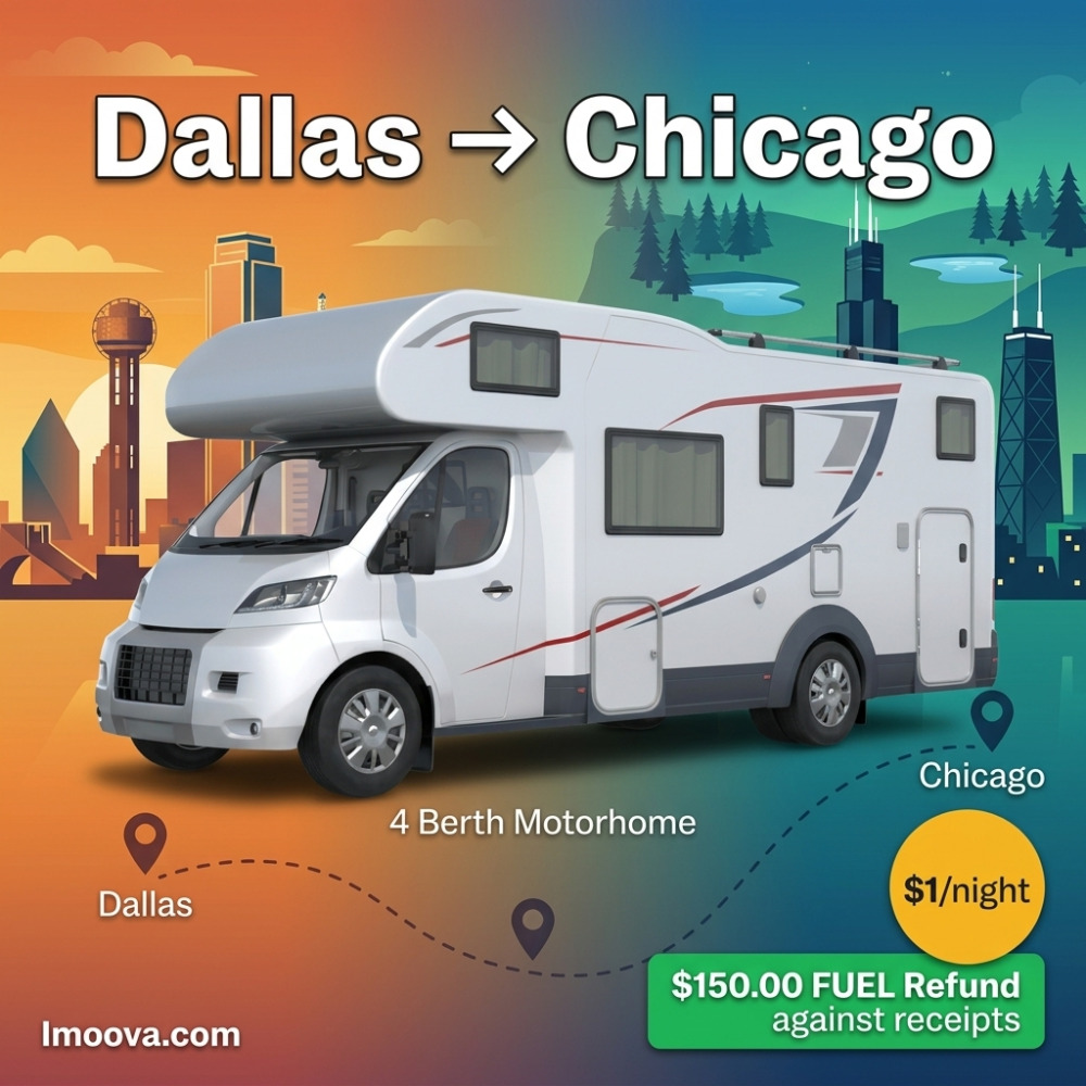 4 Berth Motorhome - Dallas to Chicago