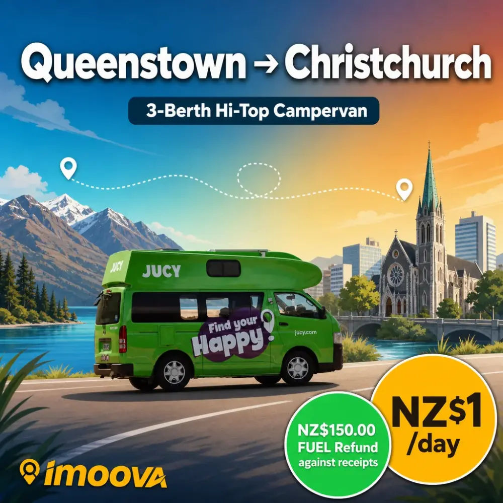 3-Berth Hi-Top Campervan - Queenstown to Christchurch