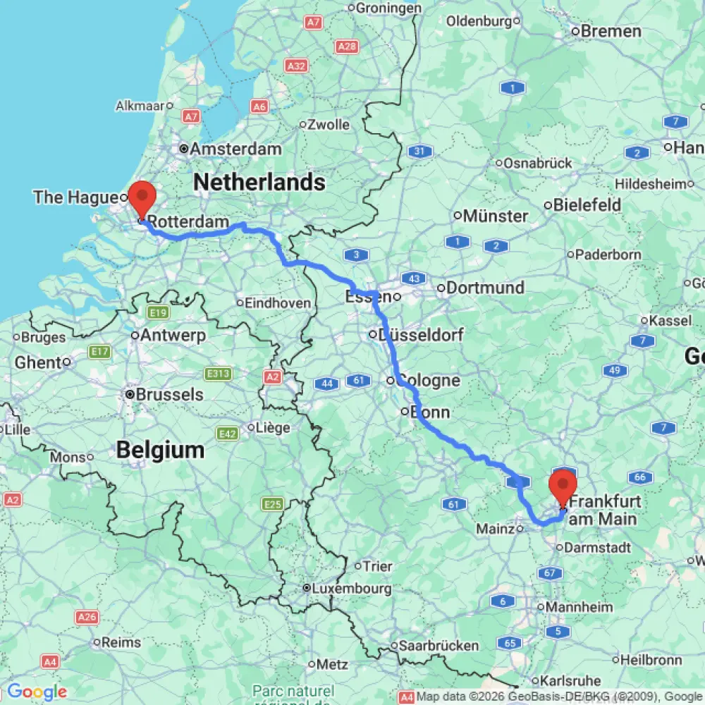 4 Berth with Shower/Toilet relocation from Rotterdam to Frankfurt