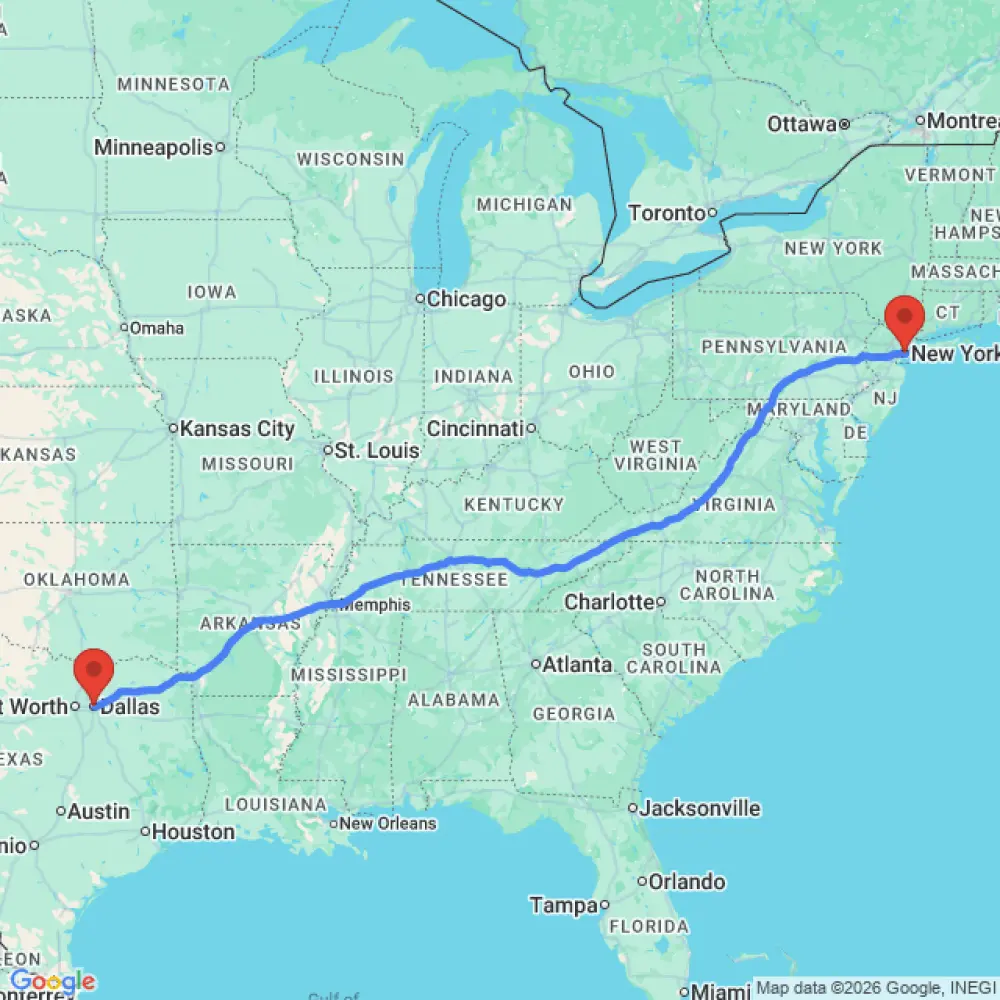Trasloco di 4 Berth Motorhome da New York a Dallas