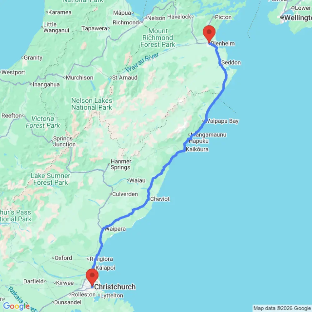 Intermediate 2WD SUV 从 Christchurch 到 Blenheim 的搬迁