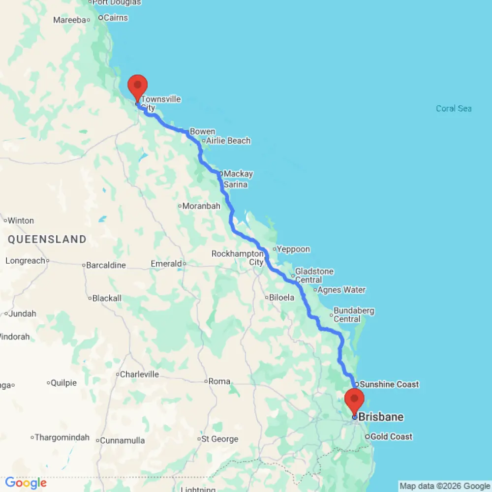 1 Tonne Delivery Van relocation from Townsville to Brisbane