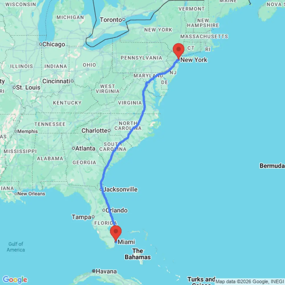 4 Berth Motorhome relocation from New York to Miami