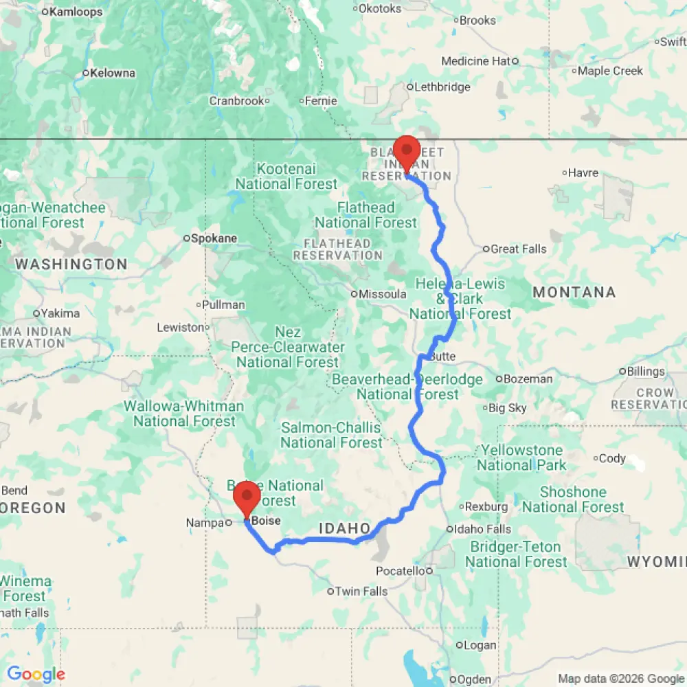2 Person Campervan relocation from Glacier to Boise