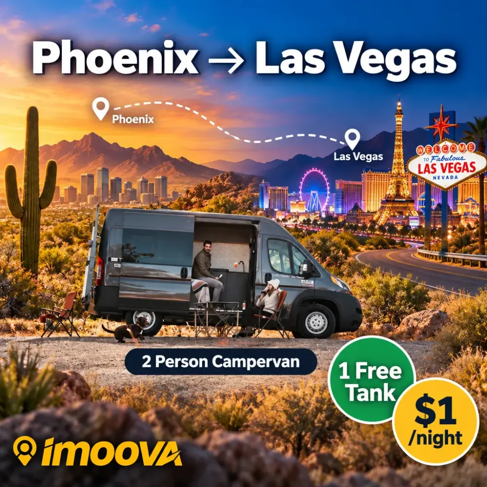 2 Person Campervan relocation from Phoenix to Las Vegas