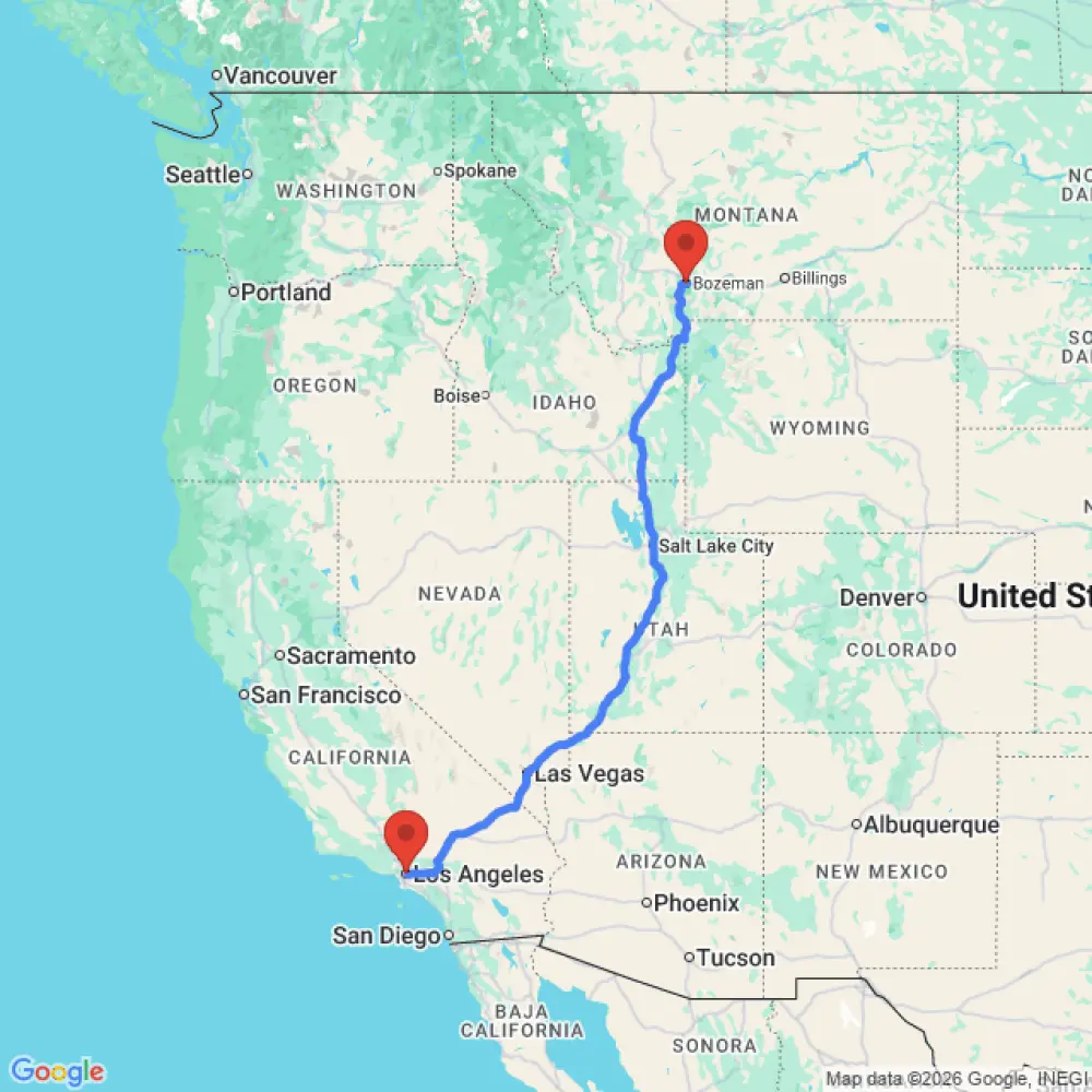 Trasloco di Active Pop Top da Bozeman a Los Angeles