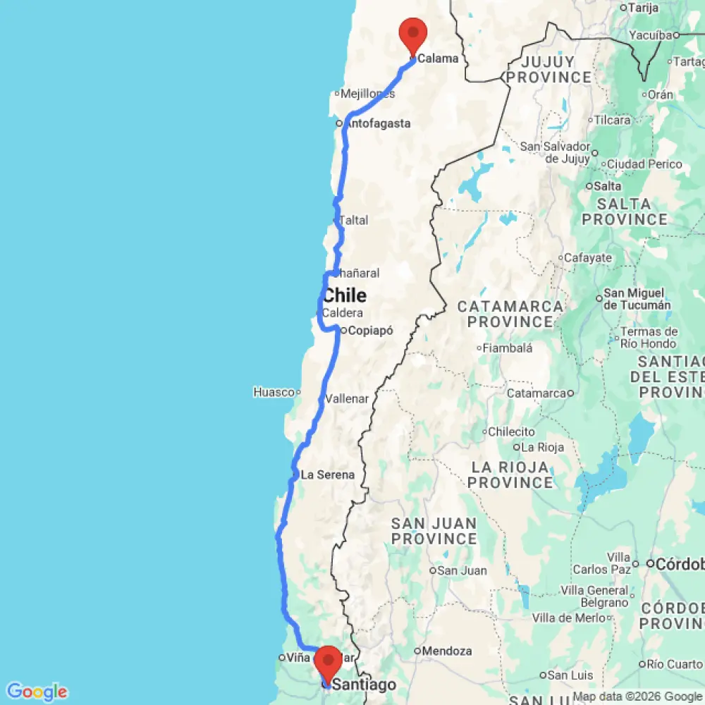 2 Person Campervan Umzug von Santiago nach Calama