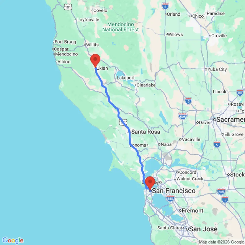 Comfort Standard relocation from San Francisco to Ukiah