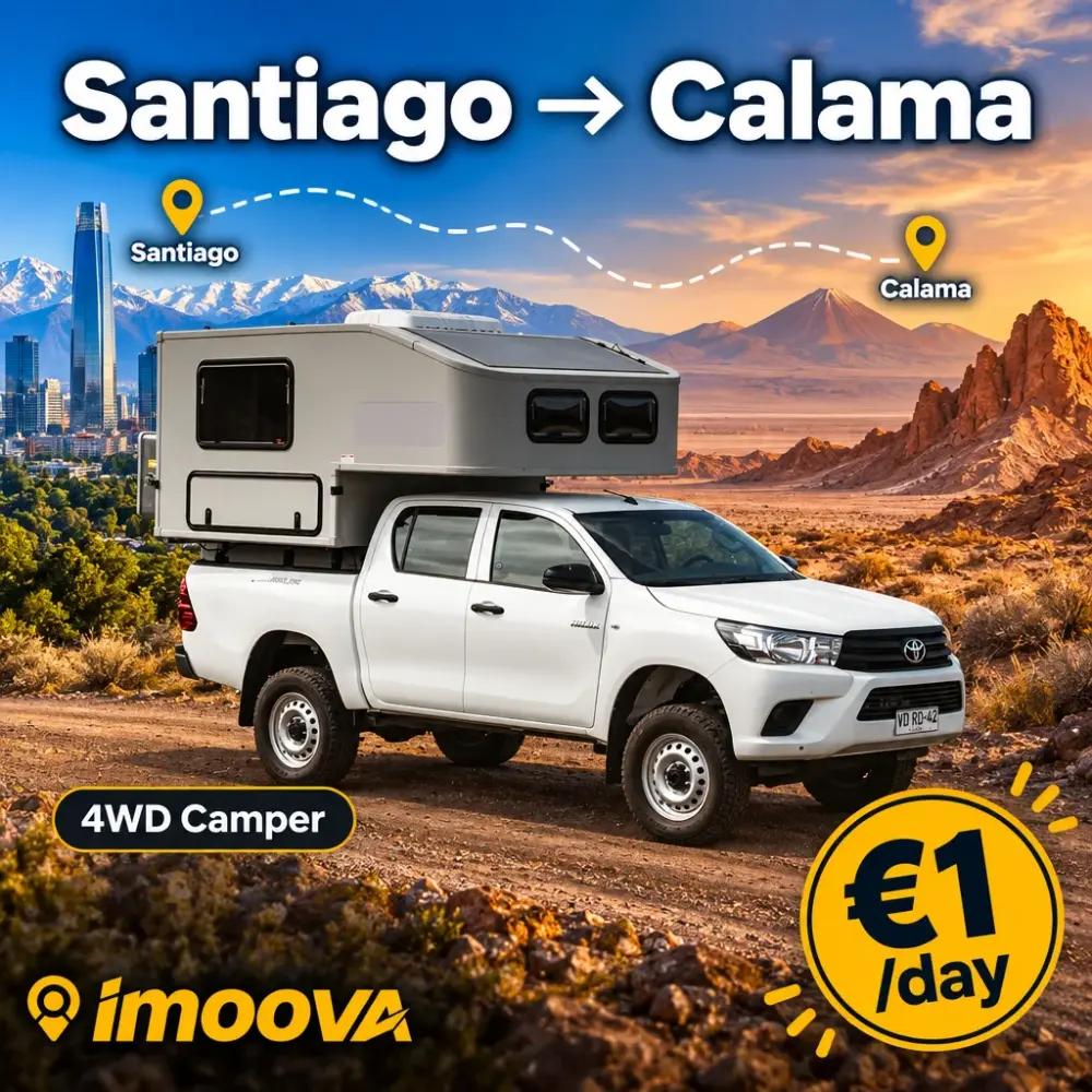 4WD Camper の Santiago から Calama への移動