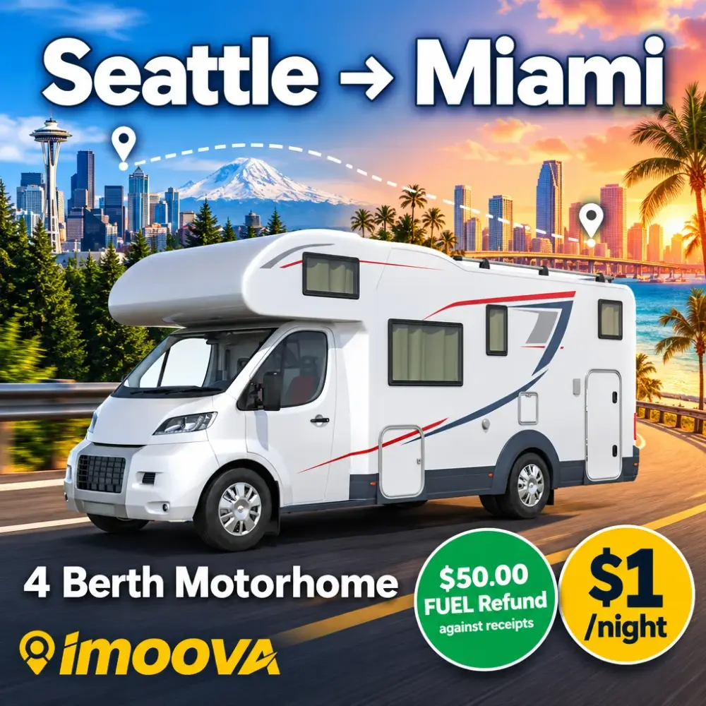 4 Berth Motorhome relocation from Seattle to Miami