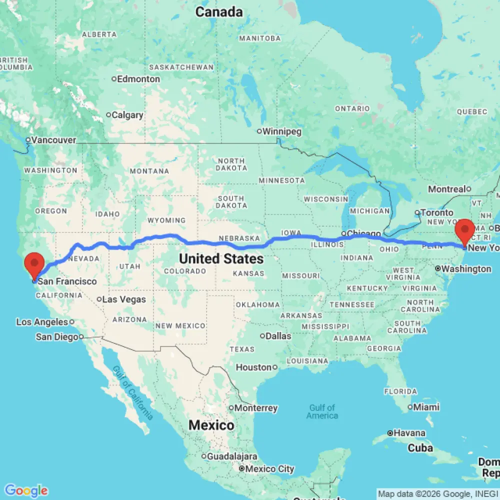 2 Berth Campervan relocation from San Francisco to New York