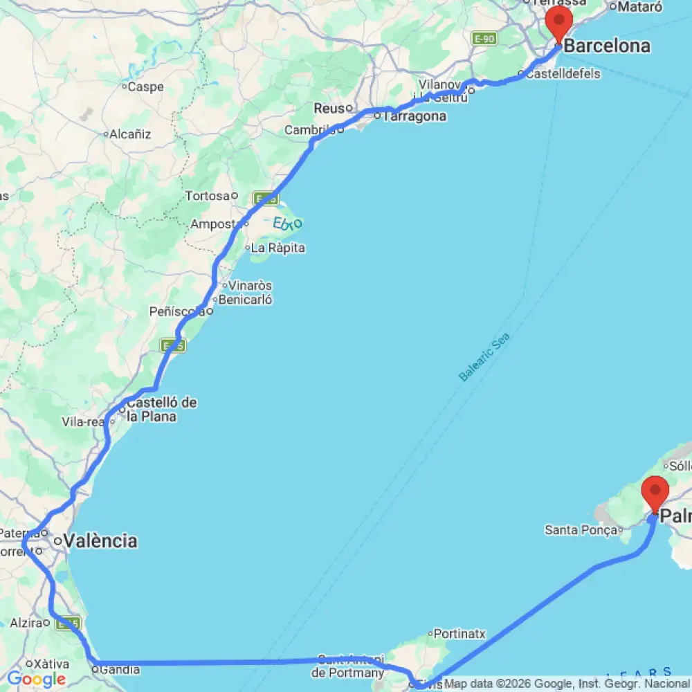 Eu California Standard 4 Auto Base relocation from Palma to Barcelona