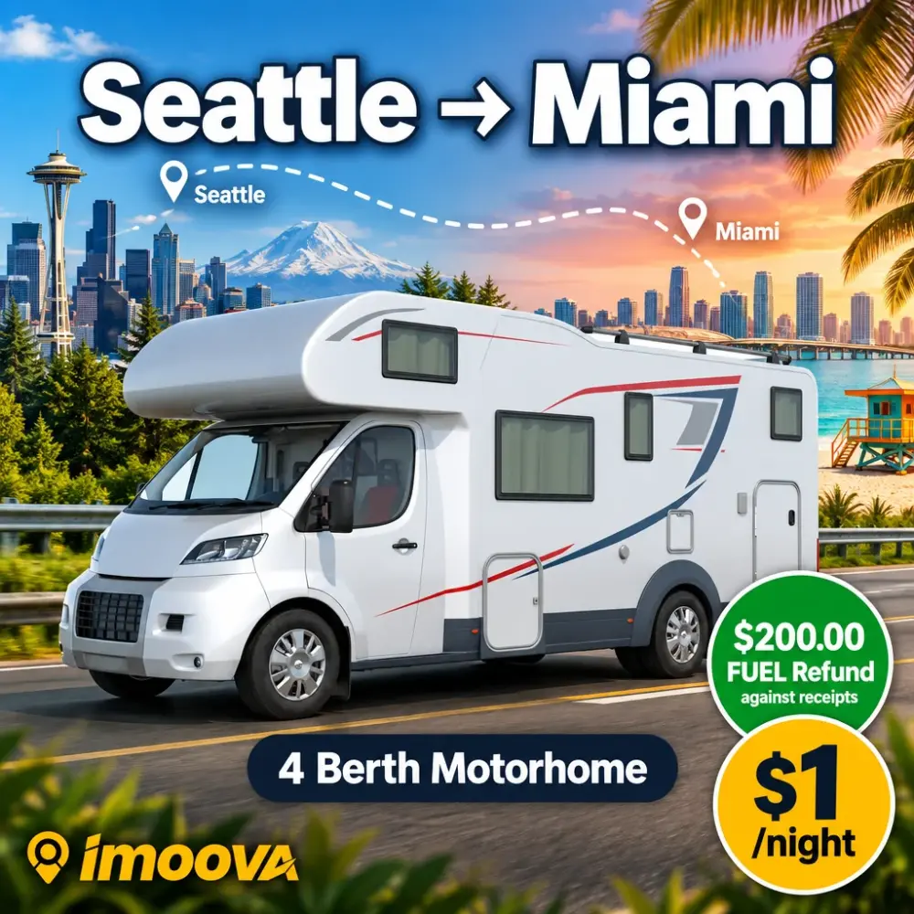 4 Berth Motorhome relocation from Seattle to Miami