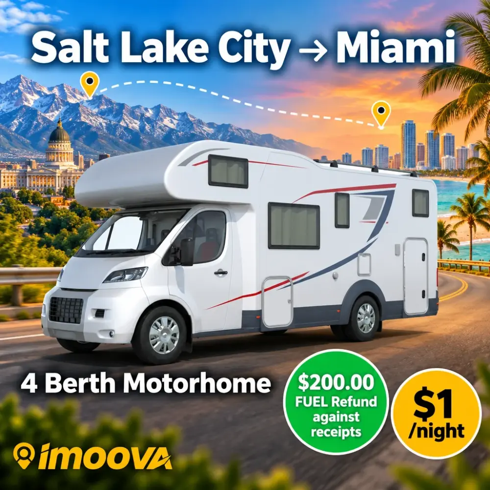 4 Berth Motorhome relocation from Salt Lake City to Miami