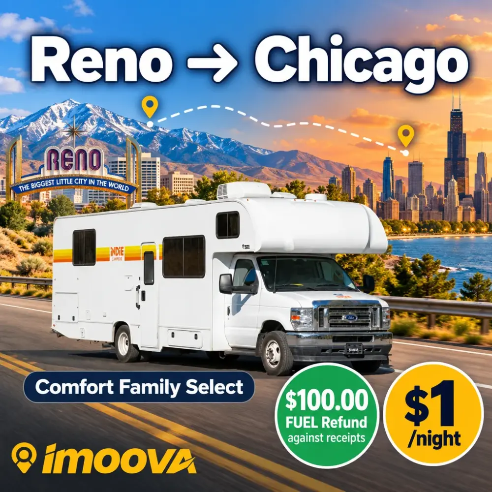 Comfort Family Select の Reno から Chicago への移動