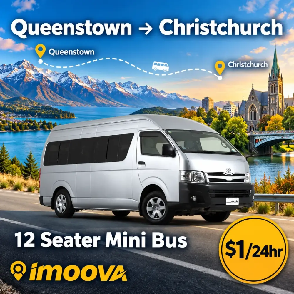 12 Seater Mini Bus Umzug von Queenstown nach Christchurch