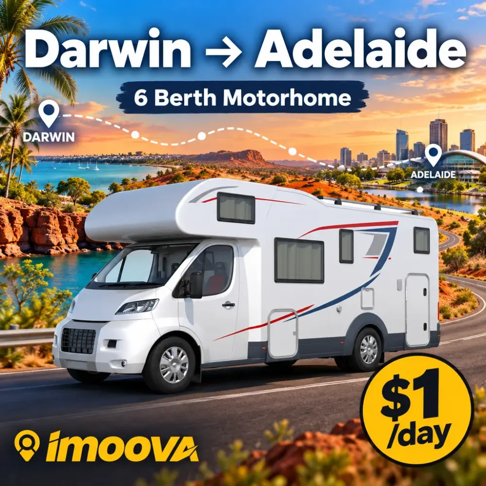 6 Berth Motorhome 从 Darwin 到 Adelaide 的搬迁