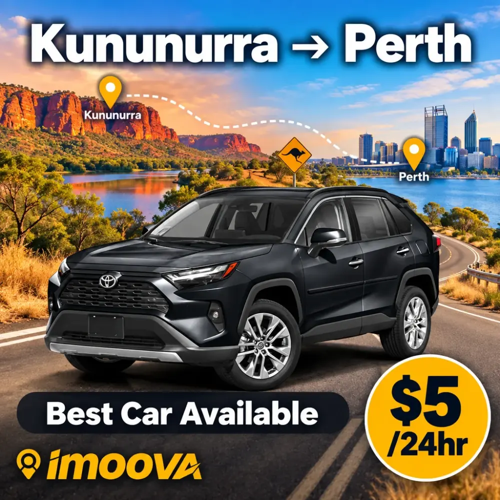Best Car Available の Kununurra から Perth への移動