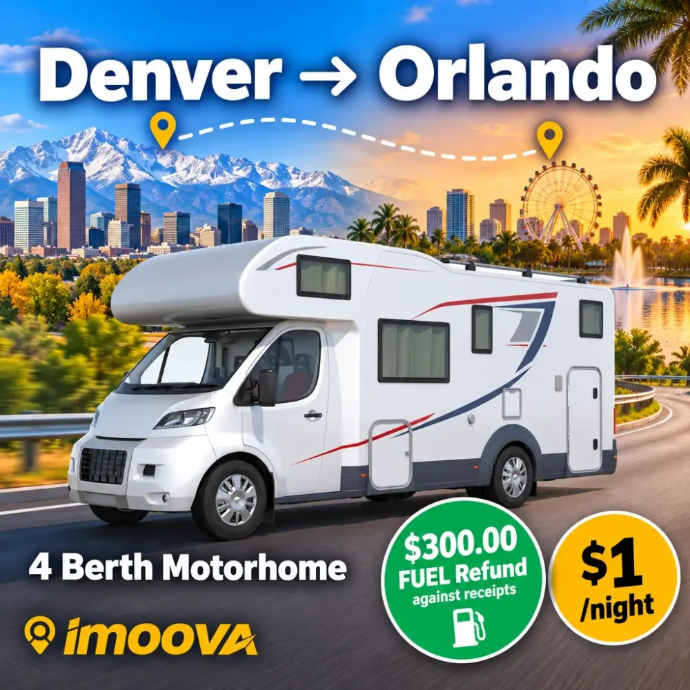 Relocação de 4 Berth Motorhome de Denver para Orlando