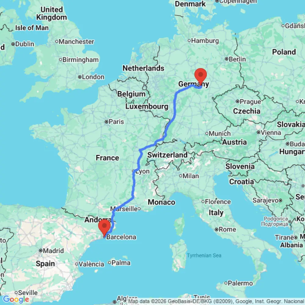 Trasloco di 5 berth Campervan da Barcelona a Erfurt