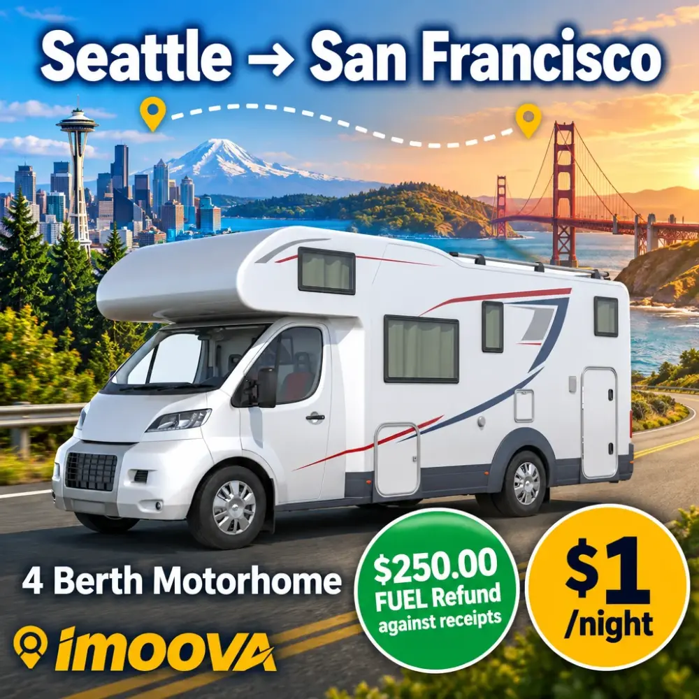 4 Berth Motorhome relocation from Seattle to San Francisco