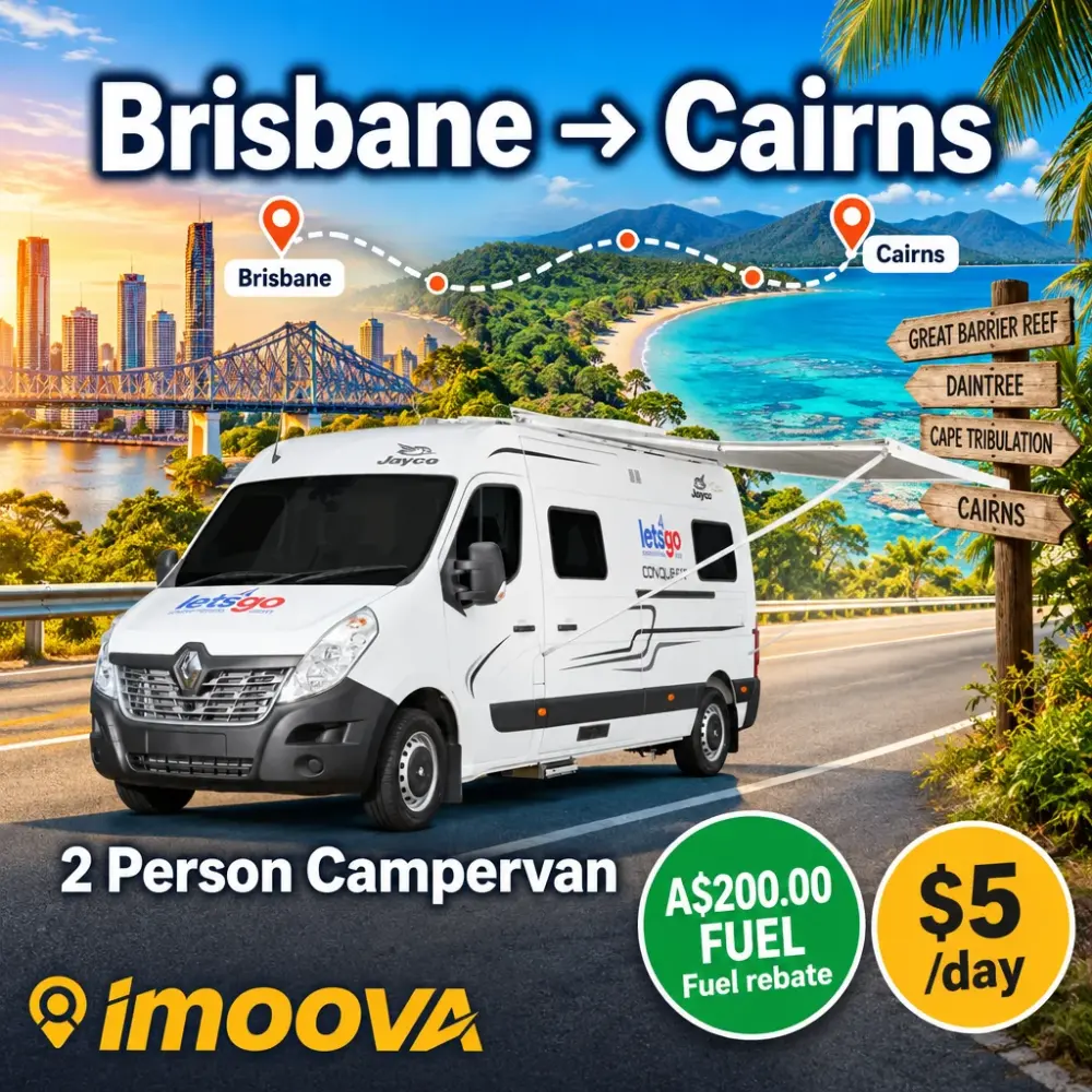 2 Person Campervan relocation from Brisbane to Cairns