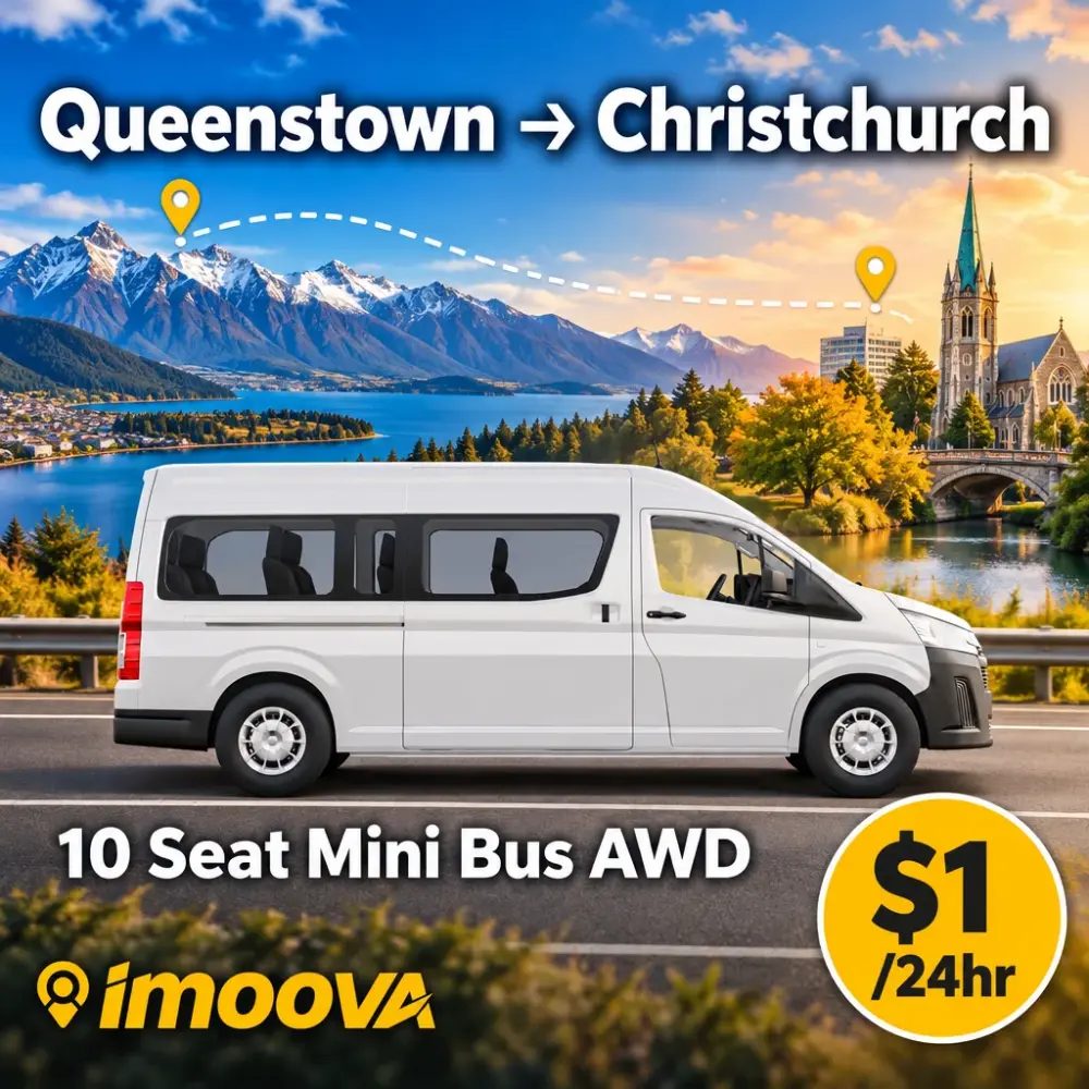 Reubicación de 10 Seat Mini Bus AWD de Queenstown a Christchurch
