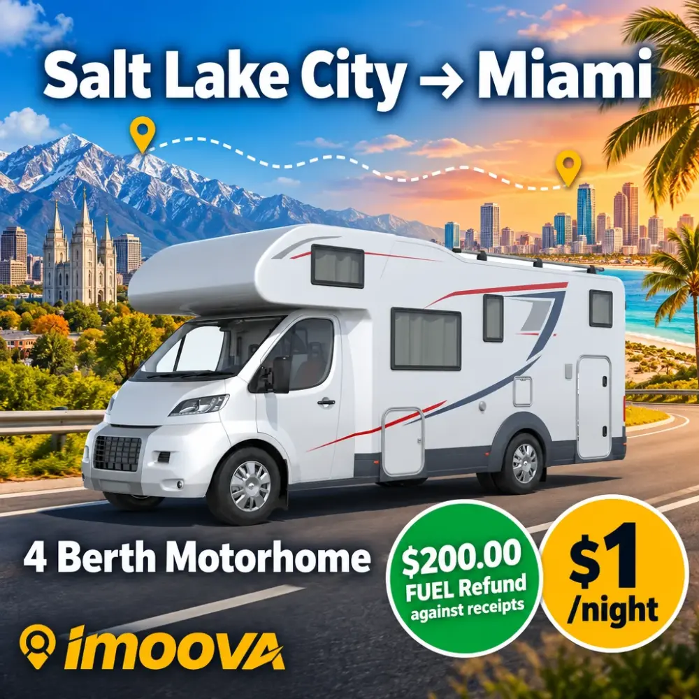 4 Berth Motorhome relocation from Salt Lake City to Miami