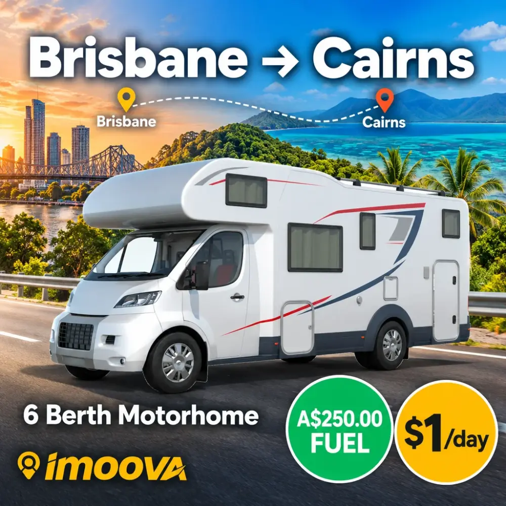 6 Berth Motorhome の Brisbane から Cairns への移動