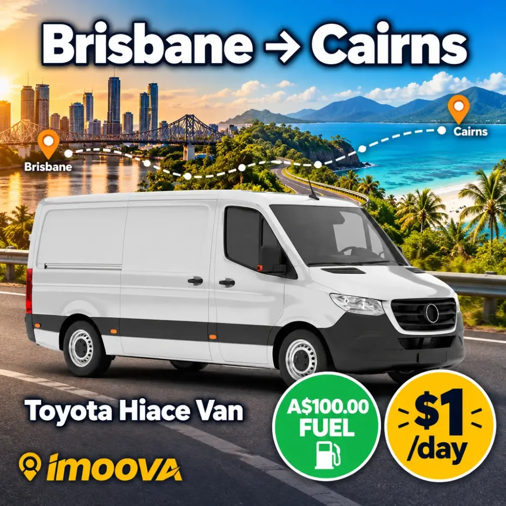 Toyota Hiace Van の Brisbane から Cairns への移動