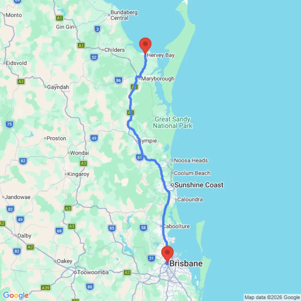 Best Car Available relocation from Brisbane to Hervey Bay