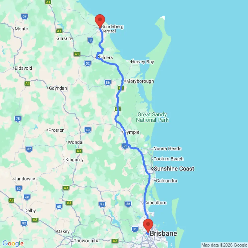 Best Car Available relocation from Brisbane to Bundaberg
