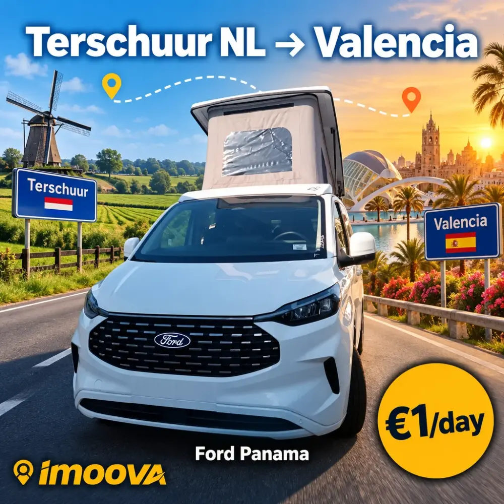 Ford Panama の Terschuur NL から Valencia への移動