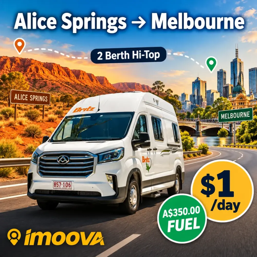 2 Berth Hi-Top の Alice Springs から Melbourne への移動