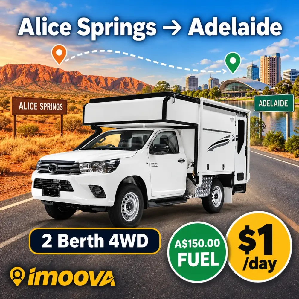 2 Berth 4WD の Alice Springs から Adelaide への移動
