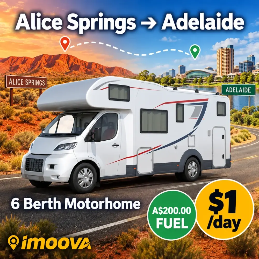 Trasloco di 6 Berth Motorhome da Alice Springs a Adelaide