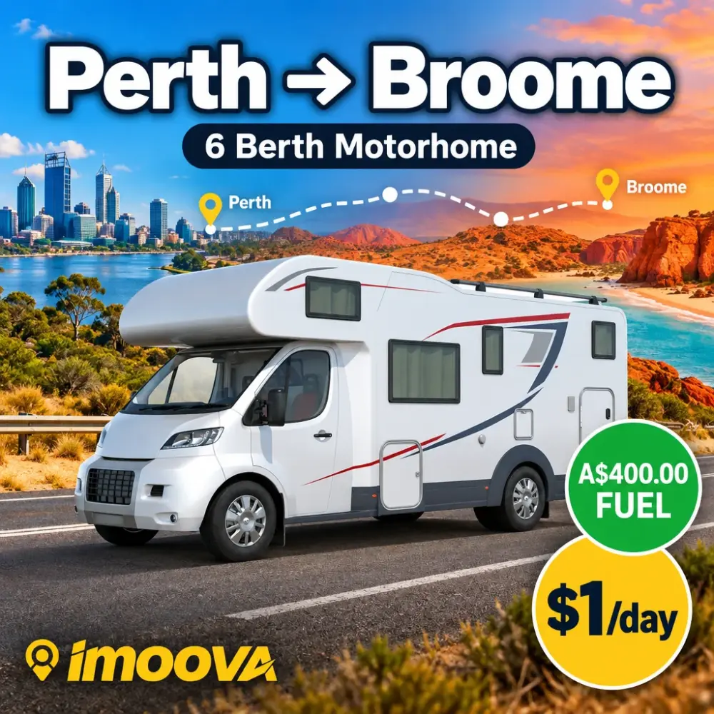 6 Berth Motorhome 从 Perth 到 Broome 的搬迁