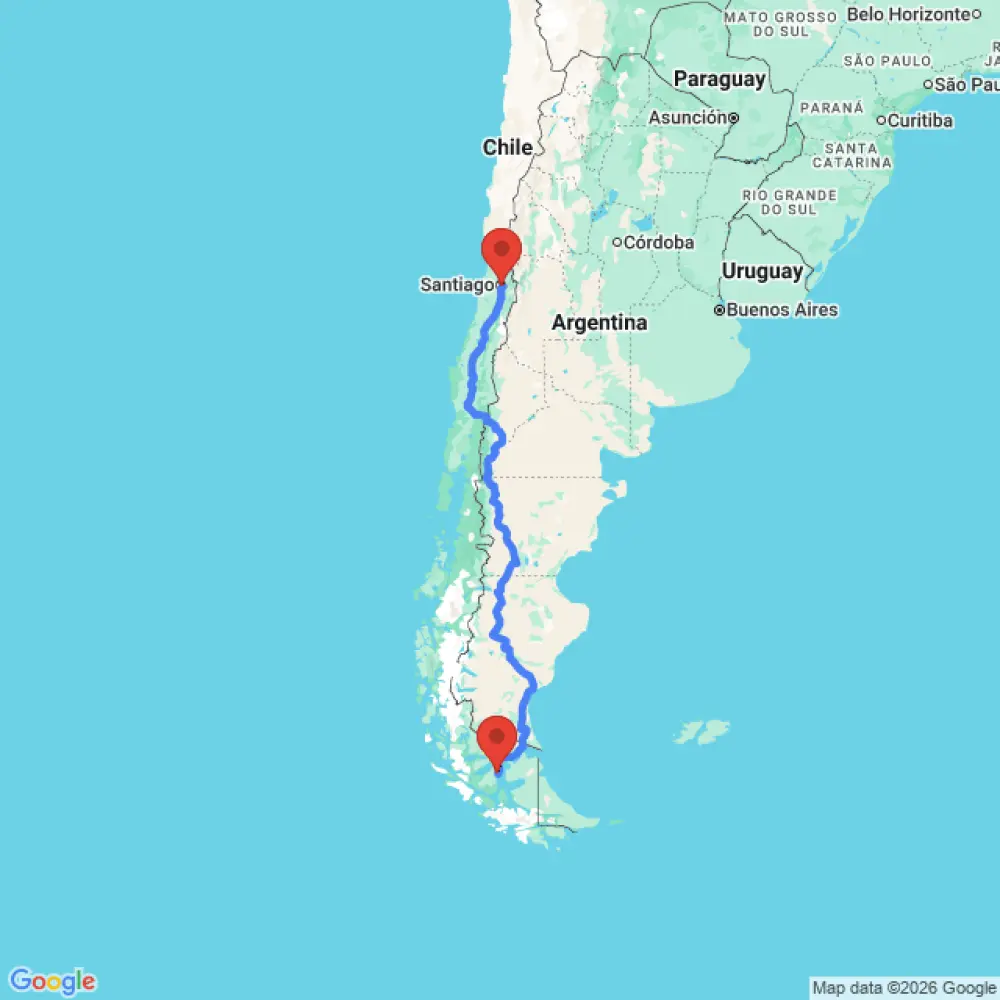 3 Person Campervan Umzug von Santiago nach Punta Arenas
