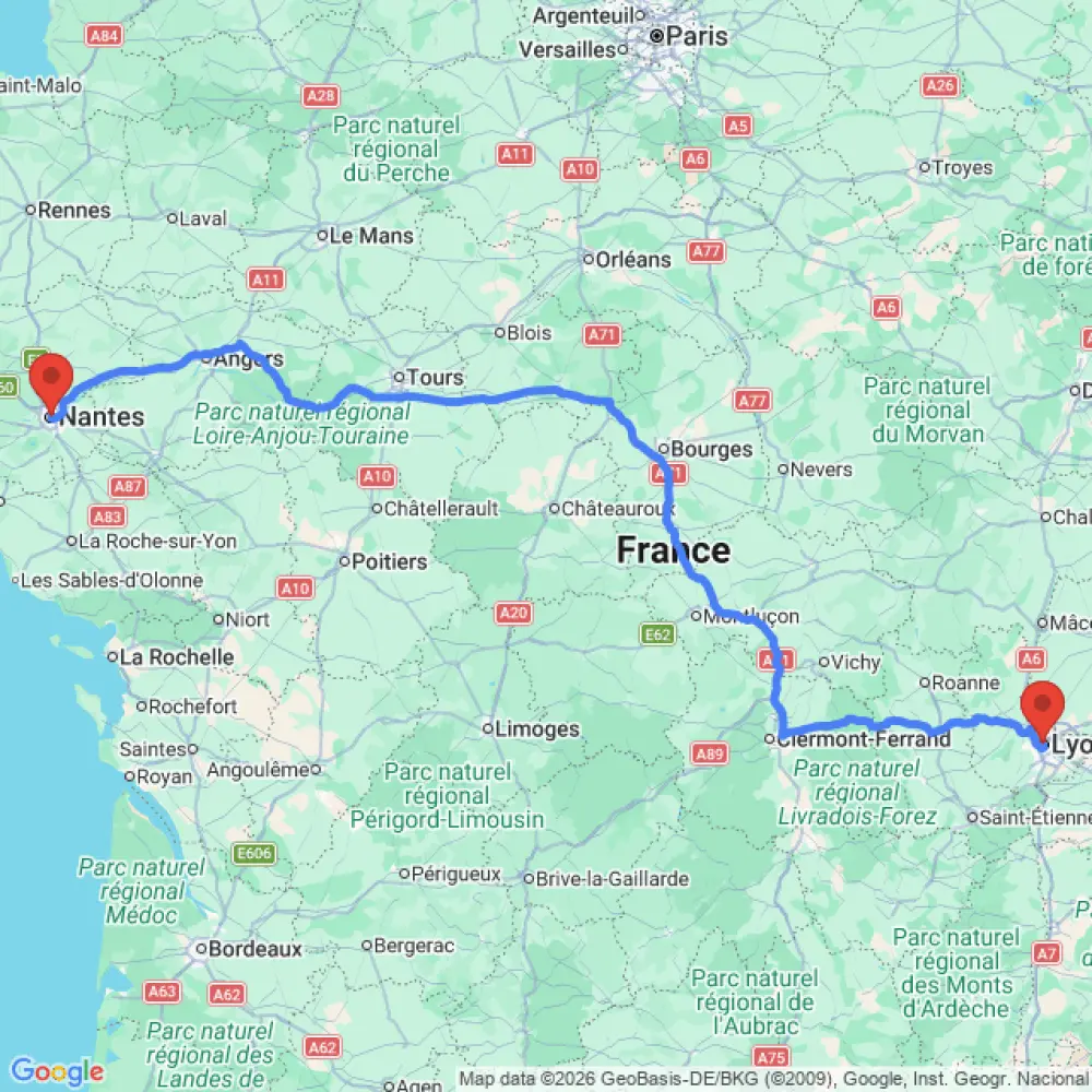 Reubicación de Eu Comfort Space 4 Auto Select de Lyon a Nantes