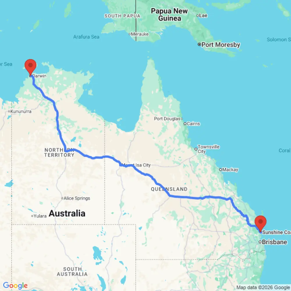 Best Car Available relocation from Darwin to Sunshine Coast