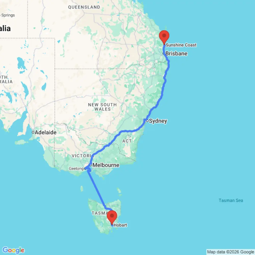 Compact Car relocation from Hobart to Sunshine Coast