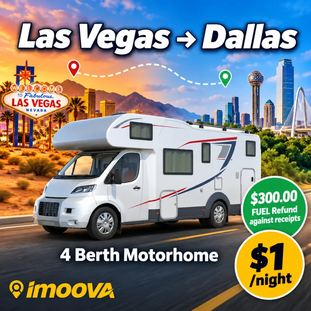 4 Berth Motorhome Umzug von Las Vegas nach Dallas