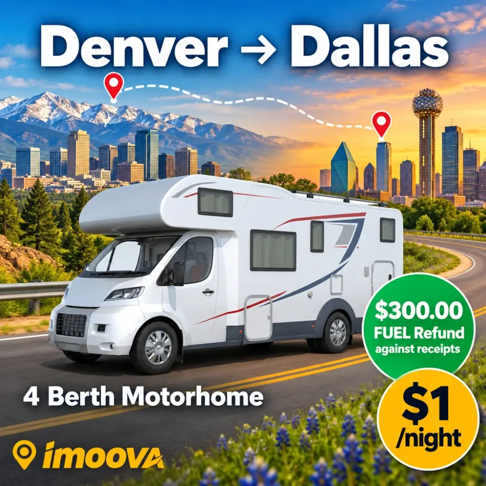 4 Berth Motorhome relocation from Denver to Dallas
