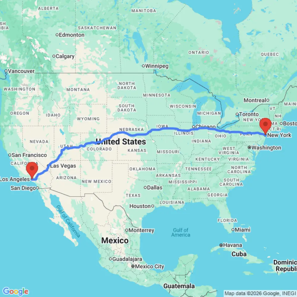 2 Berth Campervan relocation from Los Angeles to New York