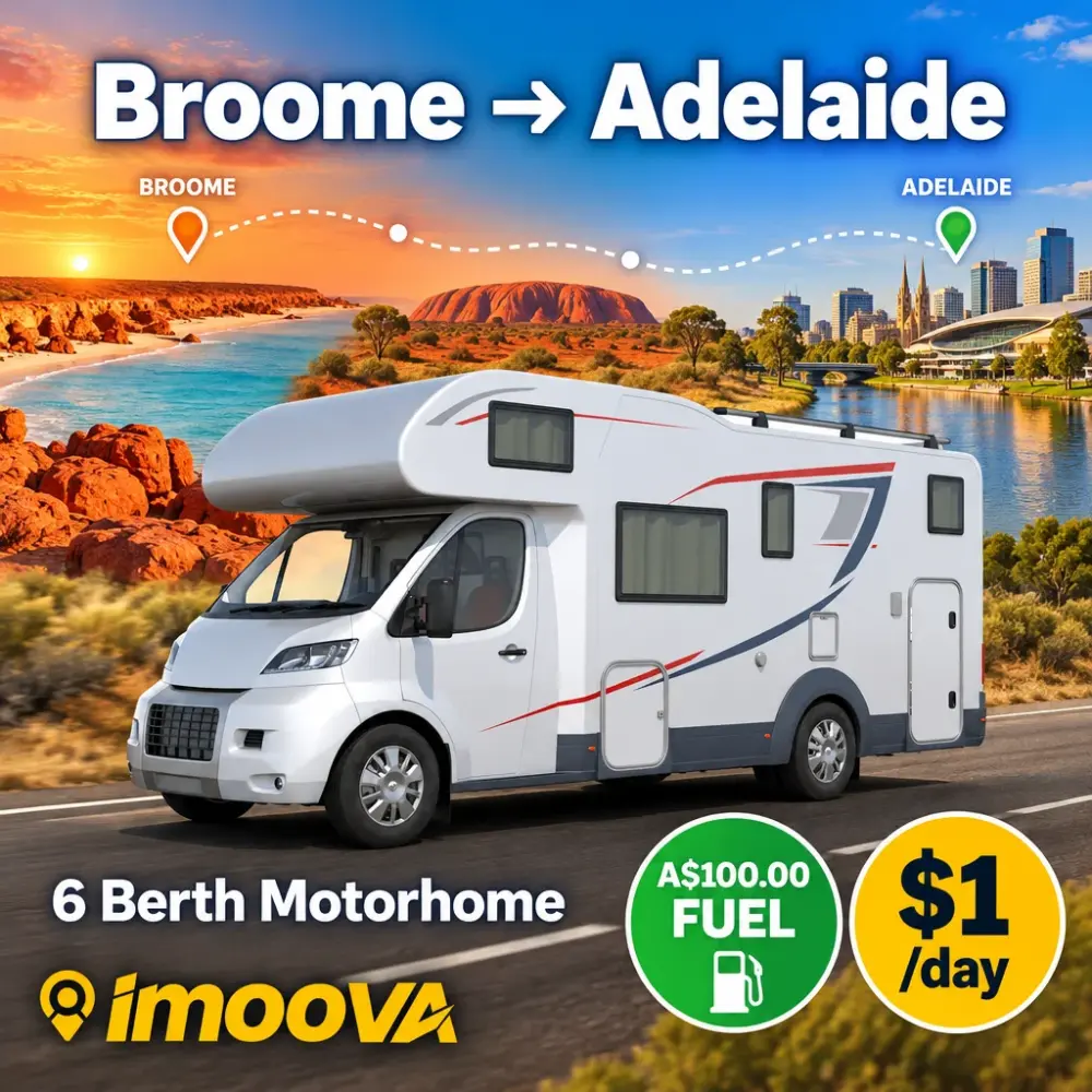 6 Berth Motorhome Umzug von Broome nach Adelaide