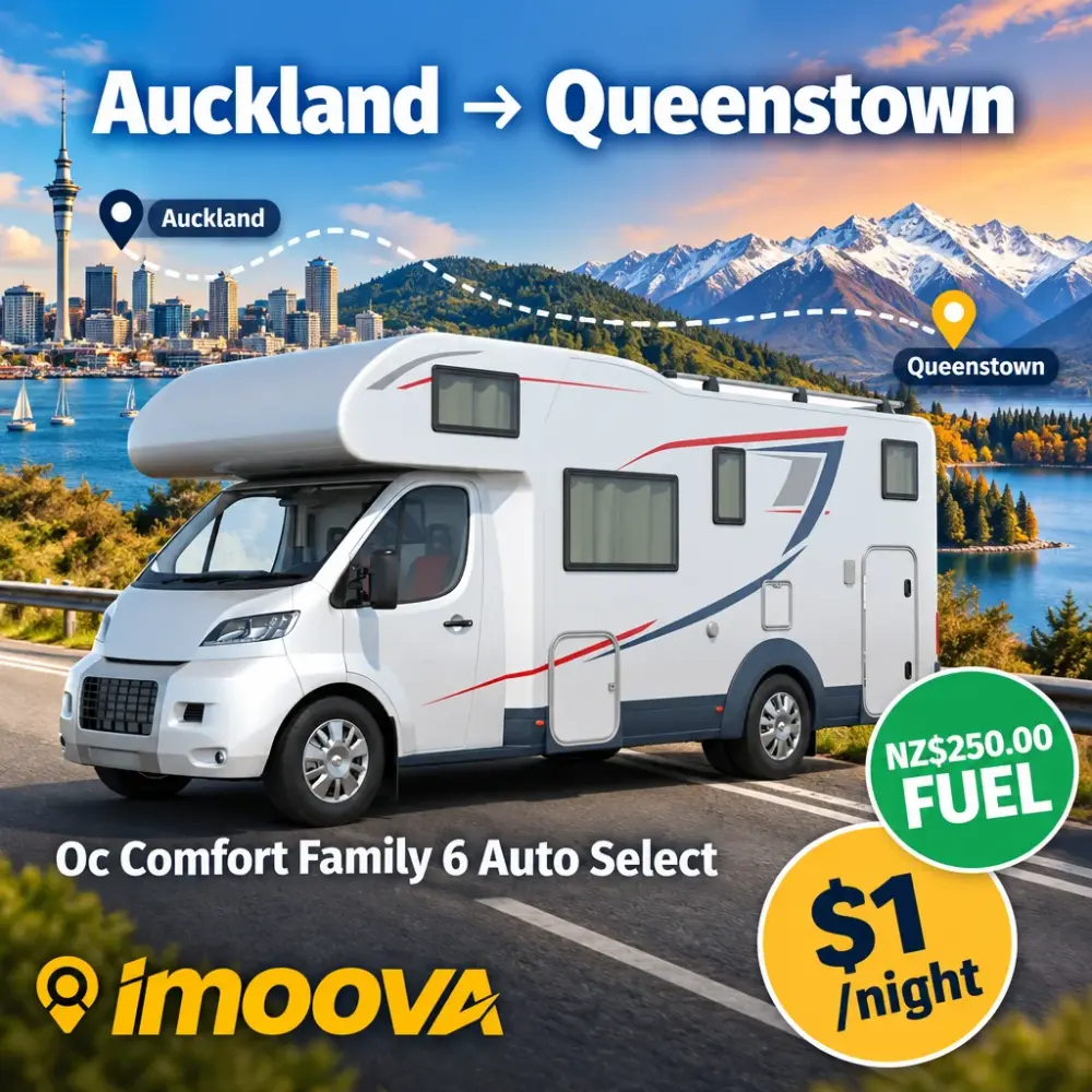 Relocalisation de Oc Comfort Family 6 Auto Select de Auckland à Queenstown
