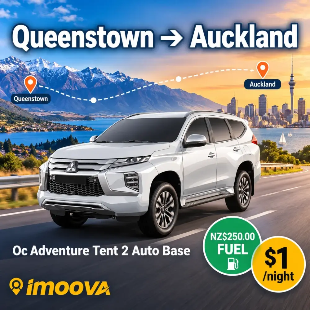 Trasloco di Oc Adventure Tent 2 Auto Base da Queenstown a Auckland