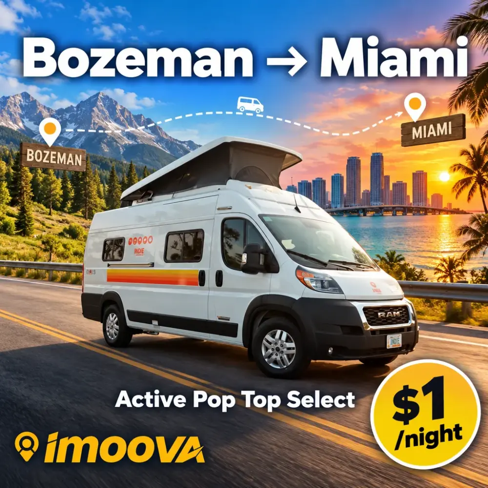Active Pop Top Select の Bozeman から Miami への移動