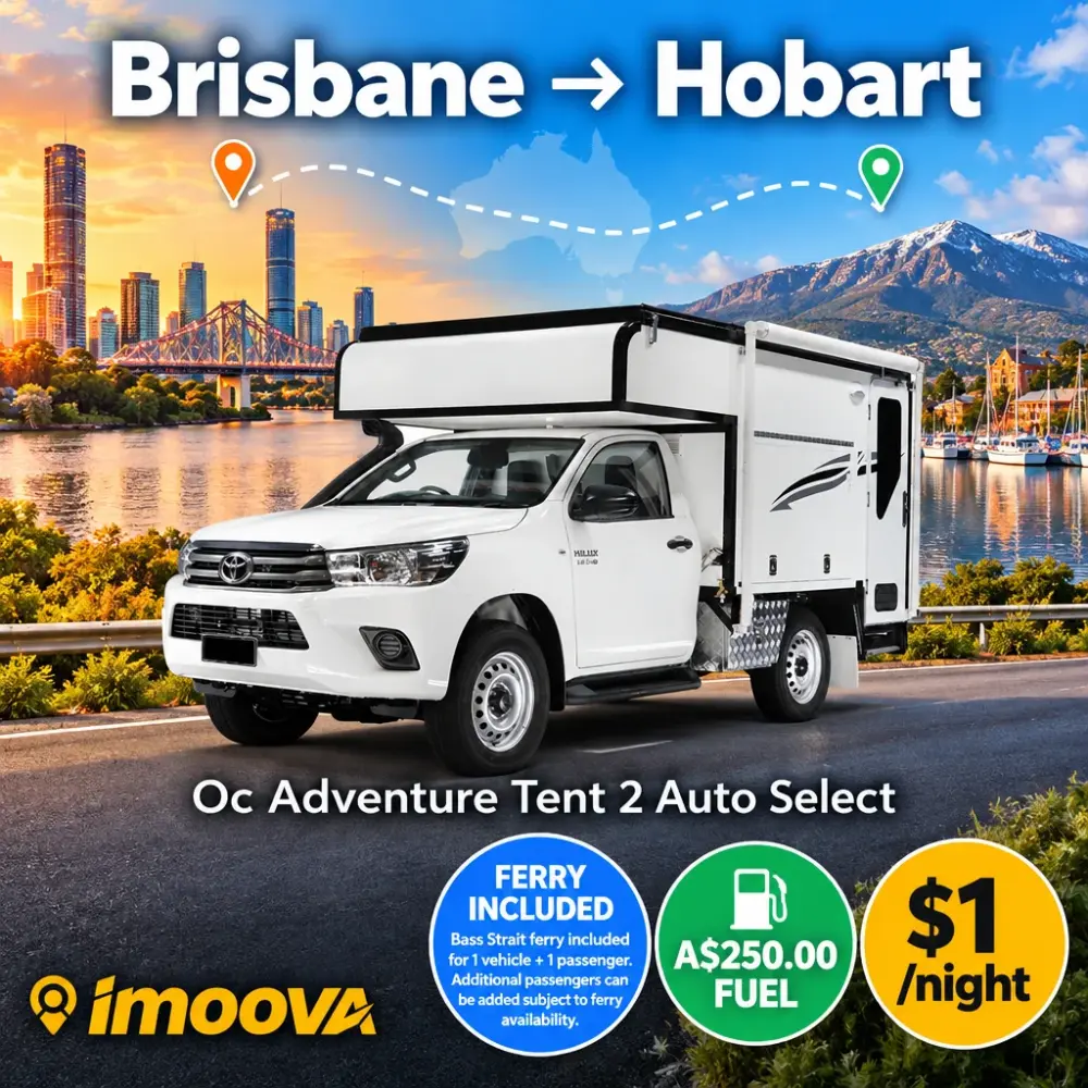 Relocação de Oc Adventure Tent 2 Auto Select de Brisbane para Hobart